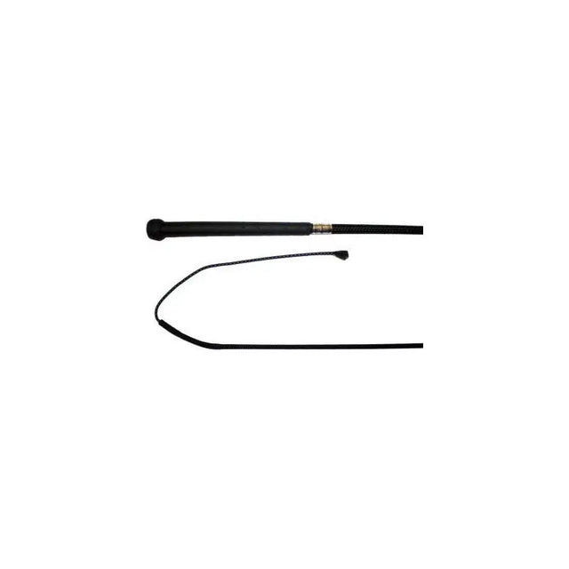 Black leather s149 trotting whips with padded handle and braided cord perfect as a mactack dealer whip or dealer whip r417
