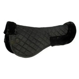 Black quilted rhinegold comfort saddle half pad with plush fleece trim and cotton backing for extra comfort