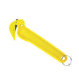 Bright yellow plastic safety yard knife with metal blade and key ring handy sized knife to cut bailer twine