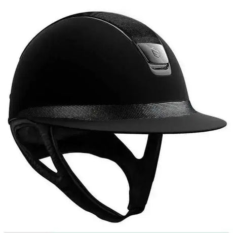 Samshield Miss Shield Shadowmatt Black Shimmer Top Front Band Chrome Black Trim Small Riding Hats Barnstaple Equestrian Supplies