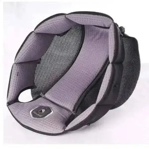 Gray and black mesh samshield replacement liners with padded sections for samshield riding helmets comfort and fit
