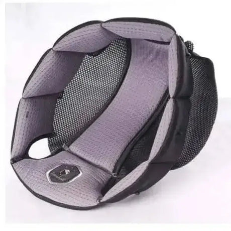 Gray and black mesh samshield replacement liners with padded sections for samshield riding helmets comfort and fit