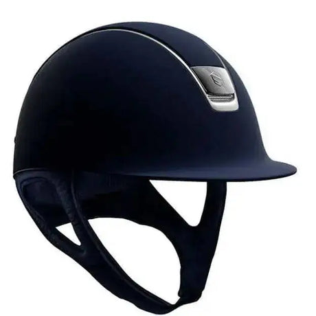 Samshield Shadowmatt Riding Hats Navy With Titanium Trim and Black Chrome Blazon Small Riding Hats Barnstaple Equestrian Supplies