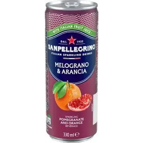 San Pellegrino Canned Drinks 330ml Pomegranate & Orange Drinks