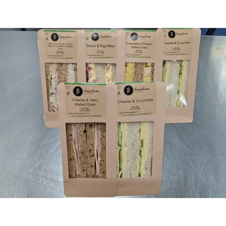 Sandwiches Cheese & Ham On Malted Grain Bread Sandwiches