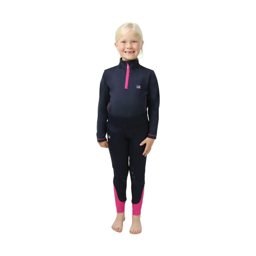 Sara Base Layer By Little Rider Navy/Pink 3-4 Years Base Layers Barnstaple Equestrian Supplies