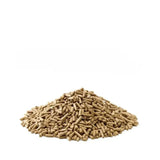 A pile of light brown cylindrical wood pellets representing saracen cooling cubes non-heating cube for pony cooling cubes