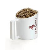 White plastic saracen scoop filled with brown saracen cooling cubes non-heating cube for pony cooling cubes