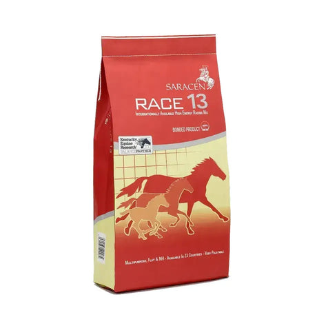 Red and cream saracen race 13 bag high energy racing mix for horses souroyal canines 20 kg product