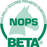 Green circular nops beta logo on saracen re-leve mix horse feed certifying natural banned substance free for performance horses intolerant to cereal based diets