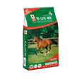 Green and red packaged saracen re-leve mix horse feed bag with a brown horse in motion for performance horses intolerant to cereal based diets