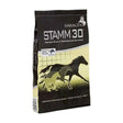 Black and pale yellow saracen stamm 30 premium stud and performance balancer horse feed with horse silhouettes for fast growing foals
