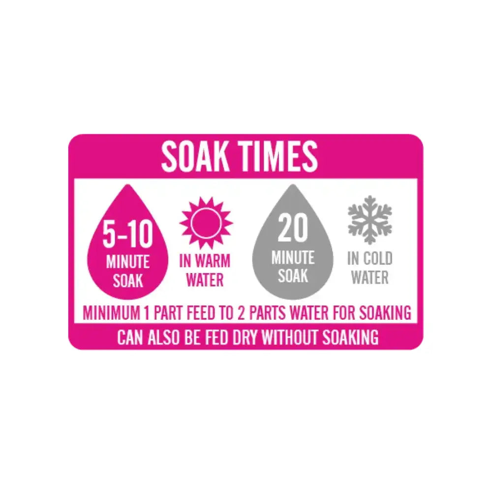 Pink and white soak time label on back of saracen veteran mash showing malted flavour and up-to-date nutritional support icons