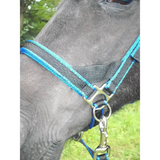 Scawbrig Bitless Bridle Navy/Red Small Pony 