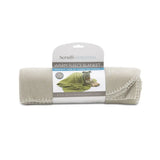 Beige scruffs expedition fleece blanket storm grey with white stitched edges in branded cardboard sleeve
