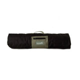 Black scruffs expedition roll carrying case with gray front pocket and handle for easy travel and storage