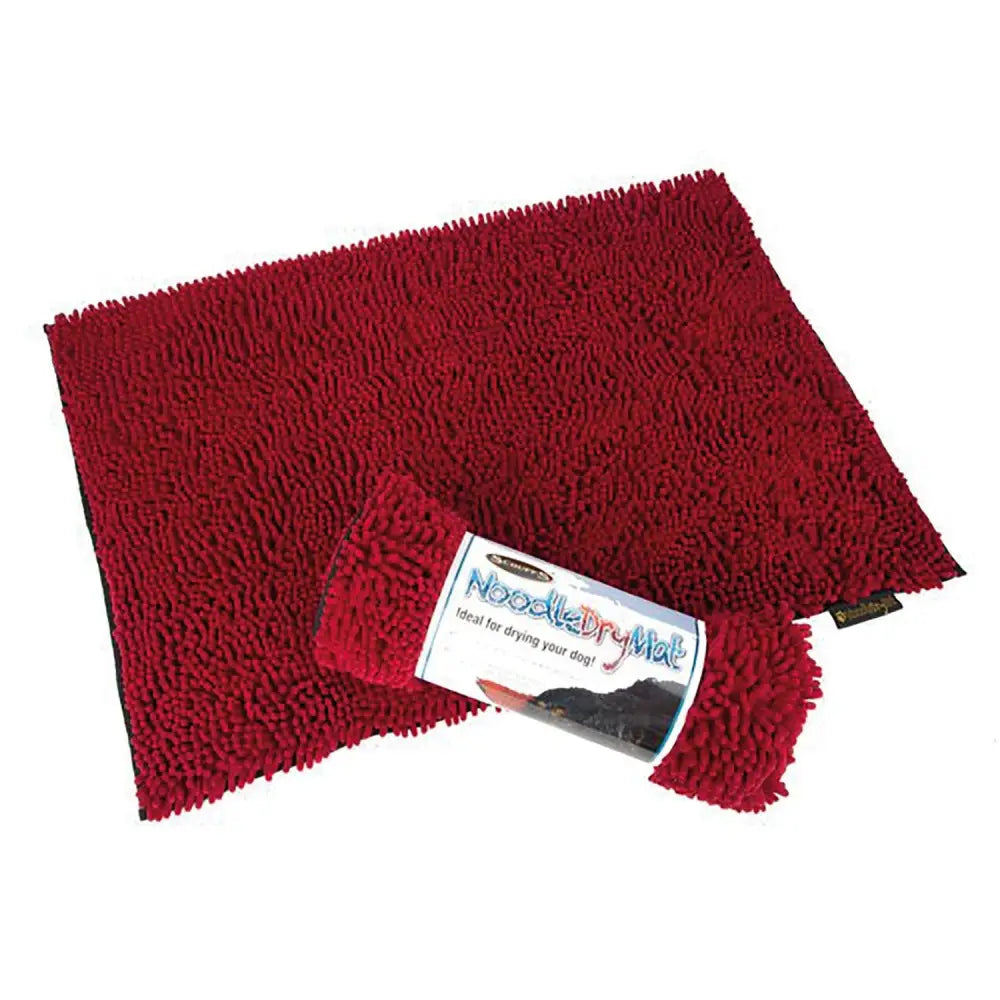 Red scruffs noodle dry plush mat for dogs extremely absorbent perfect for drying after muddy walk