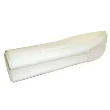 White plush cushioned shaped leg pads sold in pairs for horse boots providing soft leg protection