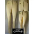 Cream-colored sheldon cozi knitted ladies competition jodhpurs with a sleek design and subtle side zippers