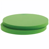 Two stacked circular green foam pads of shoof tubbease sole inserts for comfy tubbease sole support