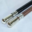 Showing Cane Chrome Twig Leather Shank 24 inch Brown Showing Canes