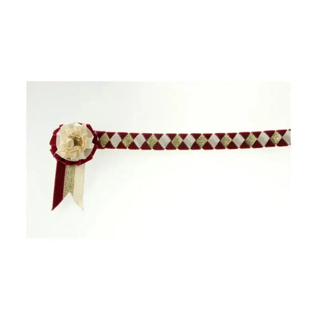 ShowQuest Newport Brow Band Burgundy/Cream/Gold Pony Browbands