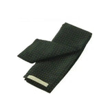 Dark green silk untied stocks pin with subtle white polka dots perfect for showquest pin spot style