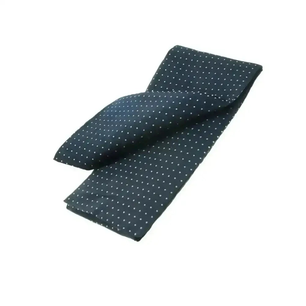 Dark navy silk pocket square with white polka dots from showquest untied stocks pin spot collection