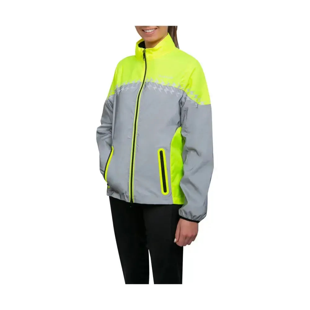 Silva Flash Lightweight Duo Reflective Jacket by Hy Equestrian Pink/Reflective Silver X Small Hi-Vis
