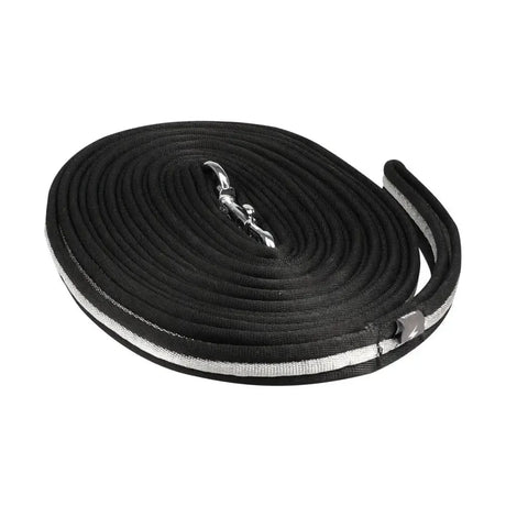 Silva Flash Lunge Rein by Hy Equestrian Black/Reflective Silver Lunge Lines