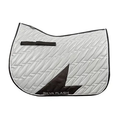 Silva Flash Reflective Saddle Pad by Hy Equestrian Black/Reflective Silver Pony Saddle Pads Barnstaple Equestrian Supplies