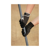 Silva Flash Riding Gloves by Hy Equestrian Black/Reflective Silver X Small Riding Gloves Barnstaple Equestrian Supplies