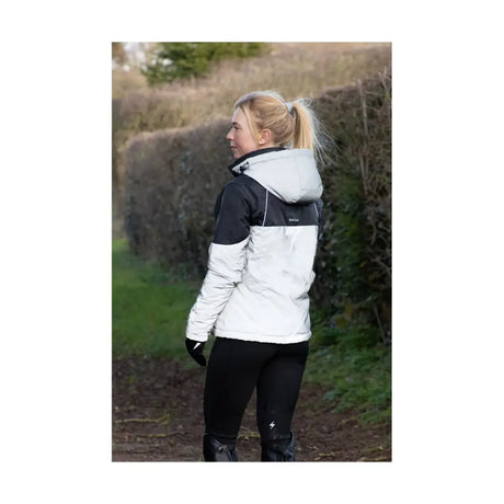 Silva Flash Waterproof Duo Padded Jacket by Hy Equestrian Black/Reflective Silver XX Small Outdoor Coats & Jackets Barnstaple Equestrian Supplies