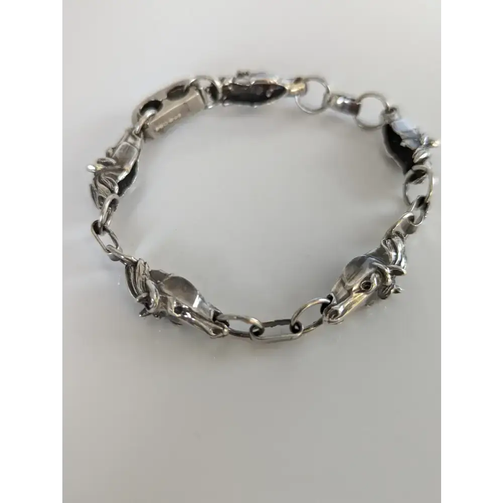 Silver Steed 3D Horse Head Bracelet Bangle