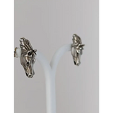 Silver Steed 3D Horse Head Studs 2 Earrings