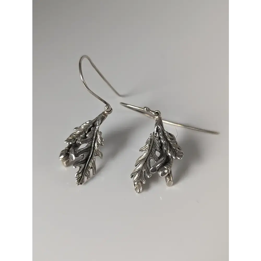 Silver Steed Acorn, Oak Leave Dropped Earrings Earrings