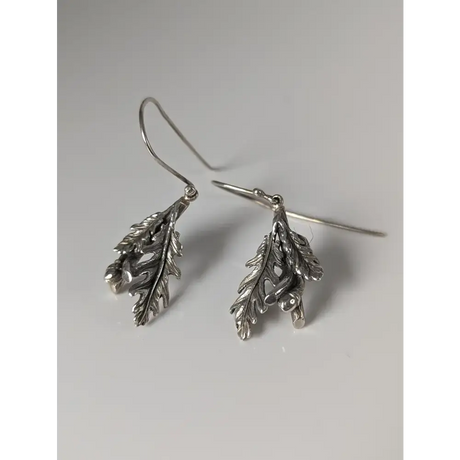 Silver Steed Acorn, Oak Leave Dropped Earrings Earrings