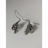Silver steed acorn silver leaf shaped oak leave dropped earrings with intricate detailing and delicate hook design