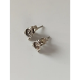 Silver Steed Alarm Clock Stud Earrings Earrings