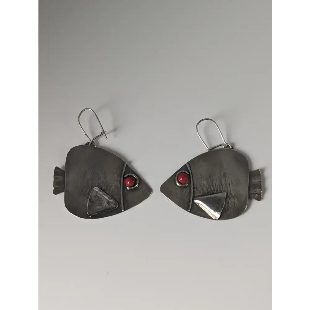 Silver Steed Angel Fish Dropped Earrings Earrings