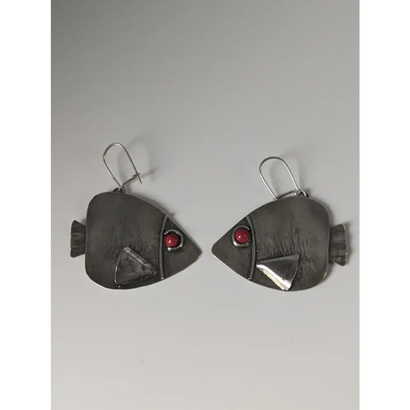 Silver Steed Angel Fish Dropped Earrings Earrings