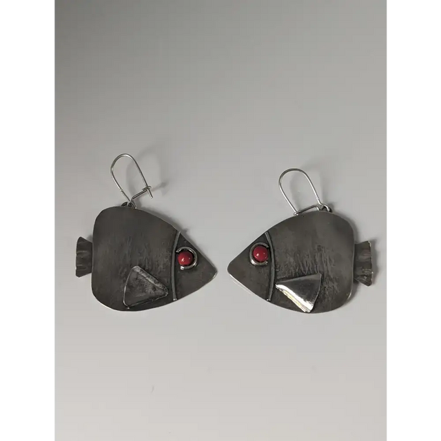 Silver Steed Angel Fish Dropped Earrings Earrings