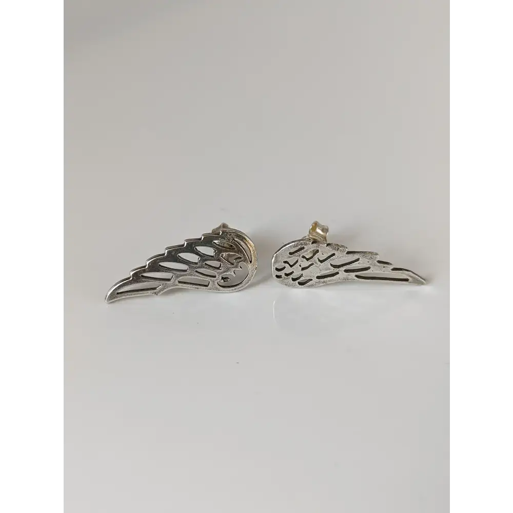 Silver Steed Angel Wings Stud Earrings Earrings