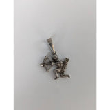 Silver steed archer silver pendant featuring a detailed cupid with bow and quiver in silver pendant equestrian jewelry