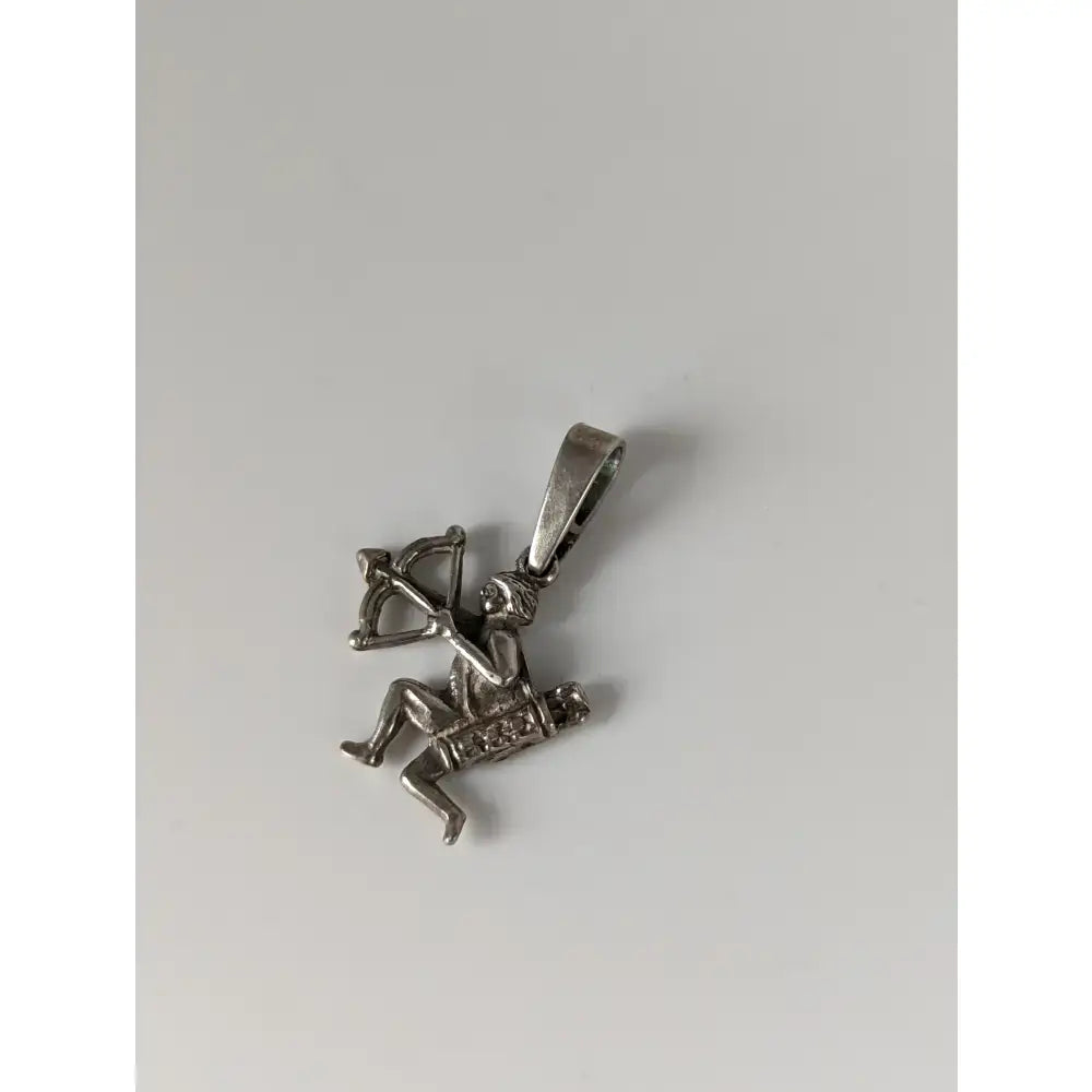 Silver pendant featuring a detailed silver steed archer in dynamic pose perfect for equestrian jewelry lovers