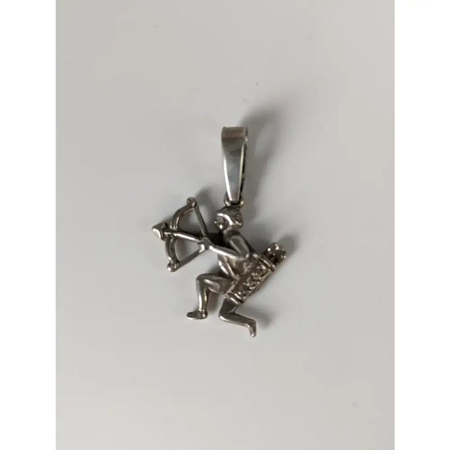 Silver steed archer silver pendant with detailed archer figure bow and quiver perfect equestrian jewelry