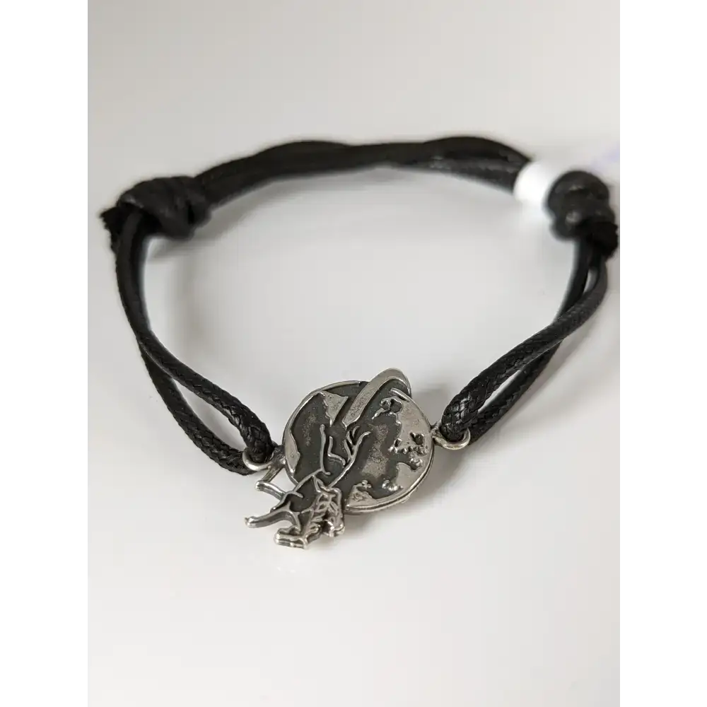 Silver Steed Around the World Bracelet Black Bracelets