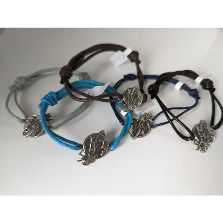 Silver Steed Around the World Bracelet Black Bracelets