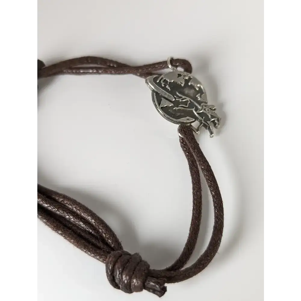 Silver Steed Around the World Bracelet Dark brown Bracelets