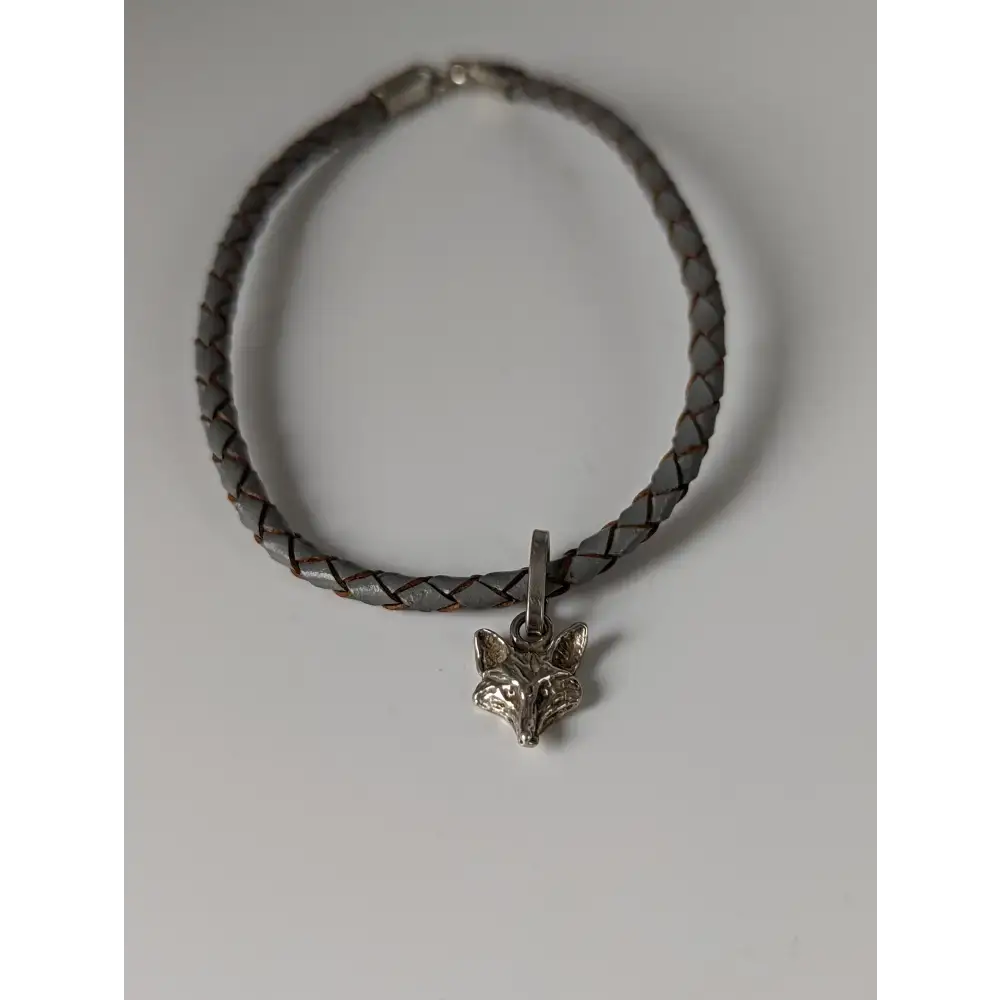 Silver Steed Assorted Charms on Leather Cord Bracelet Fox Grey Bracelets